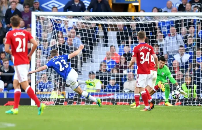 Framed Print : Seamus Coleman's Double: Everton's Seconds Secure Victory Over Middlesbrough at Goodison Park Framed Print : Seamus Coleman's Double: Everton's Seconds Secure Victory Over Middlesbrough at Goodison Park