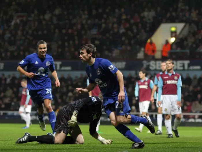 Framed Print : Seamus Coleman's Dramatic Last-Minute Winner: Everton's Thrilling Victory at West Ham United (BPL, Upton Park - 26 December 2010)