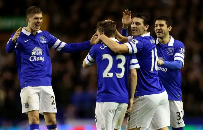 Framed Print : Seamus Coleman's Fourth Goal: Everton Crushes Queens Park Rangers 4-0 in FA Cup