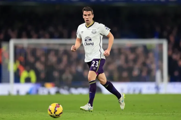 Framed Print : Seamus Coleman's Intense Battle: Everton vs. Chelsea at Stamford Bridge - Premier League Showdown Framed Print : Seamus Coleman's Intense Battle: Everton vs. Chelsea at Stamford Bridge - Premier League Showdown