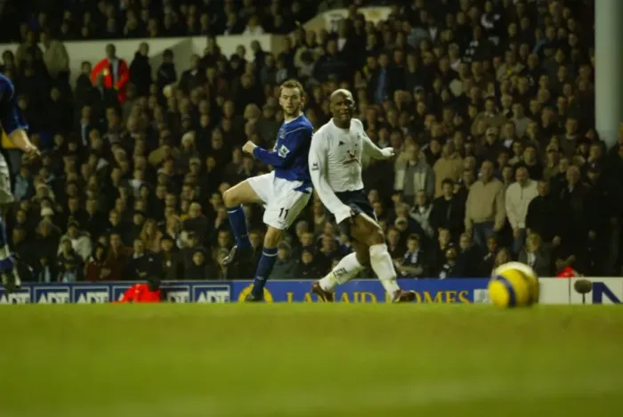 Framed Print : Spurs Thrilling 5-2 Victory Over Everton: A Memorable Moment from the 2004-05 Season Framed Print : Spurs Thrilling 5-2 Victory Over Everton: A Memorable Moment from the 2004-05 Season