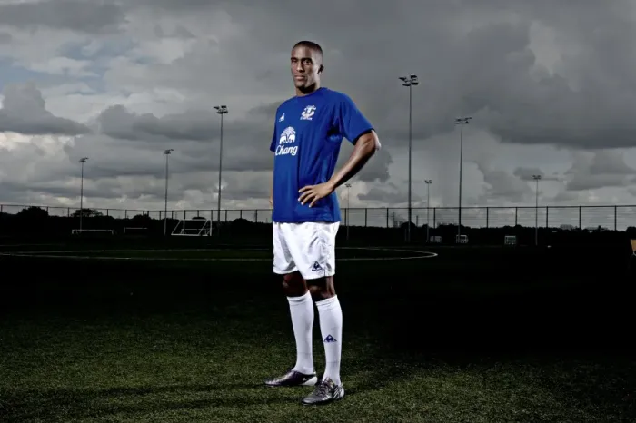 Framed Print : Steely Defender: Sylvain Distin's Everton Career