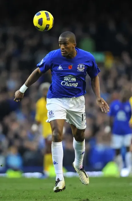 Framed Print : Steely Defender: Sylvain Distin's Everton Legacy Framed Print : Steely Defender: Sylvain Distin's Everton Legacy
