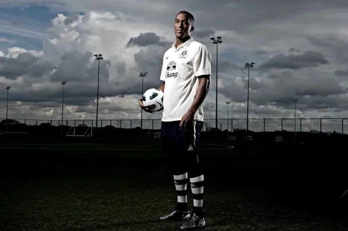Framed Print : Steely Sylvain Distin: A Defiant Career at Everton Football Club Framed Print : Steely Sylvain Distin: A Defiant Career at Everton Football Club