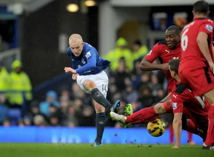 Framed Print : Steven Naismith Scores First: Everton vs Leicester City, Barclays Premier League, Goodison Park Framed Print : Steven Naismith Scores First: Everton vs Leicester City, Barclays Premier League, Goodison Park