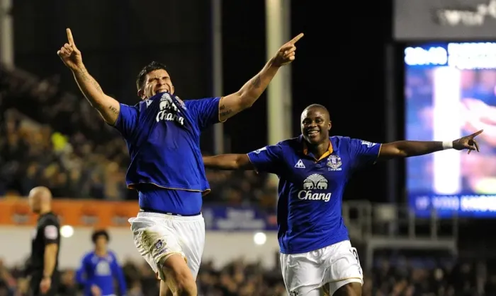 Framed Print : Stracqualursi and Gueye Celebrate First Goal for Everton against Fulham in FA Cup Framed Print : Stracqualursi and Gueye Celebrate First Goal for Everton against Fulham in FA Cup
