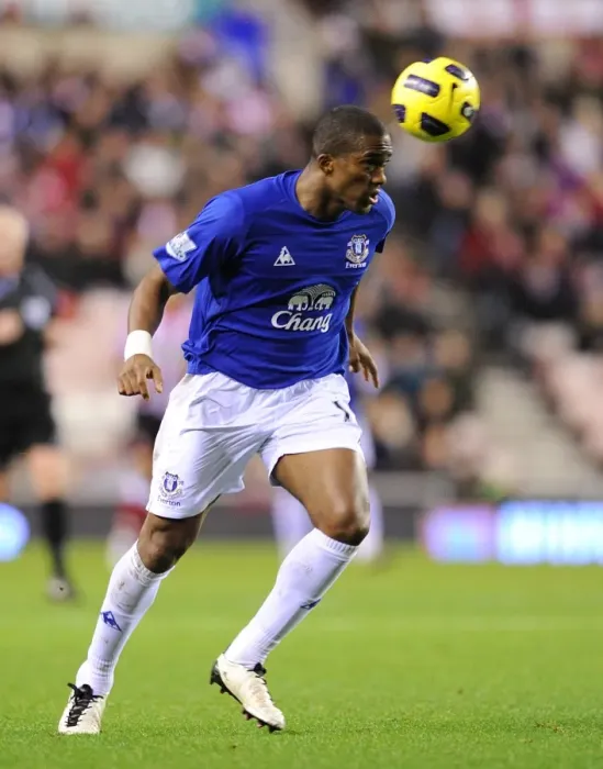 Framed Print : Sylvain Distin: Everton's Unyielding Shield