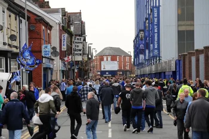 Framed Print : Thrilled Everton Fans Gathering Outside Goodison Park before Everton vs. Huddersfield Town (2010 Carling Cup Match) Framed Print : Thrilled Everton Fans Gathering Outside Goodison Park before Everton vs. Huddersfield Town (2010 Carling Cup Match)