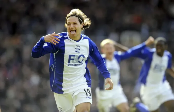 Framed Print : Thrilling Goal Celebration: Mauro Zarate Stuns Everton with Last-Minute Winner vs. Birmingham City (April 12, 2008, Barclays Premier League) Framed Print : Thrilling Goal Celebration: Mauro Zarate Stuns Everton with Last-Minute Winner vs. Birmingham City (April 12, 2008, Barclays Premier League)