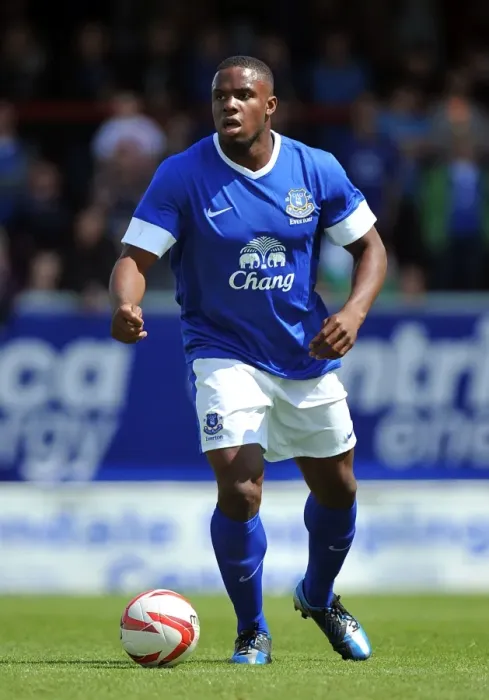 Framed Print : Thrilling Pre-Season Clash: Victor Anichebe in Action for Everton at Morecambe's Globe Arena Framed Print : Thrilling Pre-Season Clash: Victor Anichebe in Action for Everton at Morecambe's Globe Arena