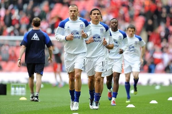 Tim Cahill and Everton Team-mates Prepare for FA Cup Semi-Final Showdown Against Liverpool (April 14, 2012)