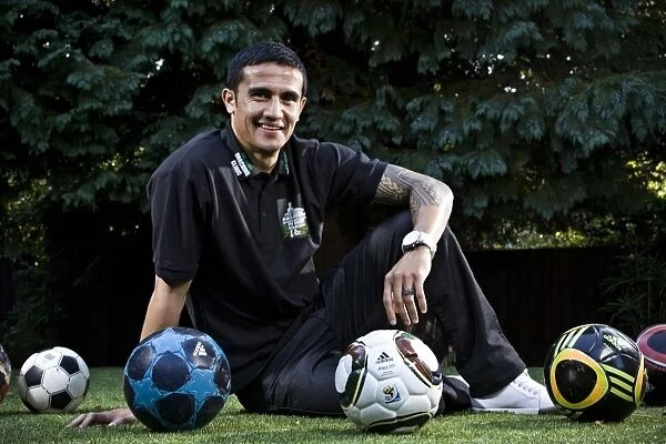 Tim Cahill Feature. Evertons Tim Cahill during a photocall