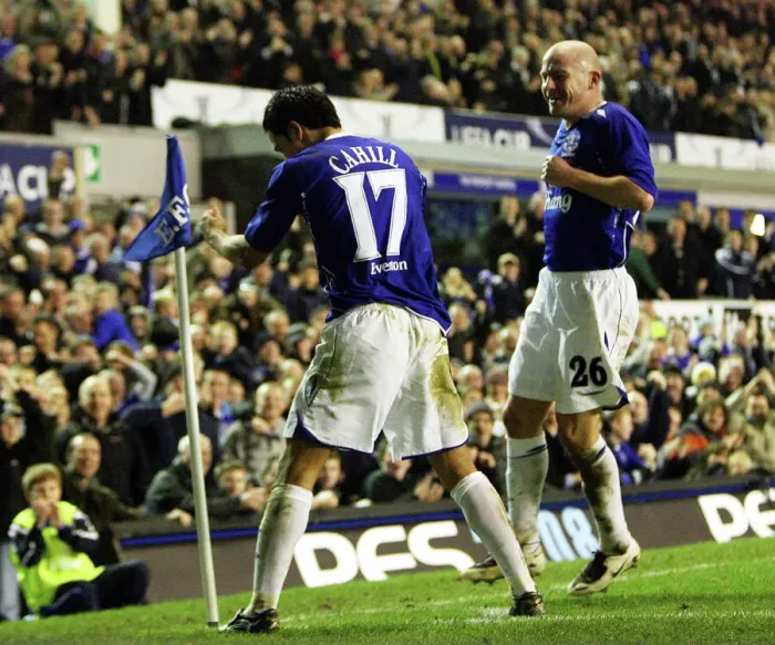 Framed Print : Tim Cahill and Lee Carsley: Everton's Unforgettable Goal Celebration vs. Zenit St. Petersburg (2007) Framed Print : Tim Cahill and Lee Carsley: Everton's Unforgettable Goal Celebration vs. Zenit St. Petersburg (2007)