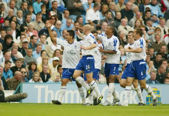 Framed Print : Tim Cahill's Euphoric Celebration: Manchester Derby Goal at City of Manchester Stadium (Manchester City vs Everton, September 11, 2004) Framed Print : Tim Cahill's Euphoric Celebration: Manchester Derby Goal at City of Manchester Stadium (Manchester City vs Everton, September 11, 2004)