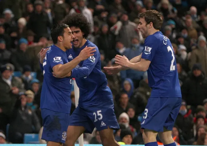 Framed Print : Tim Cahill's Stunner: Everton Celebrates First Goal vs. Manchester City (December 2010) Framed Print : Tim Cahill's Stunner: Everton Celebrates First Goal vs. Manchester City (December 2010)