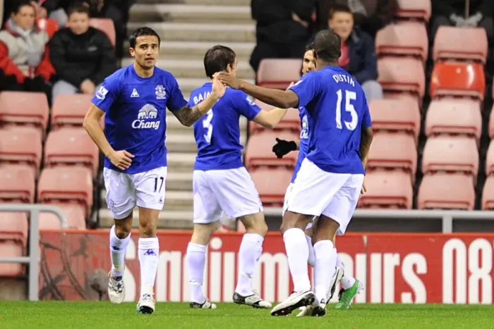 Framed Print : Tim Cahill's Stunner: Everton's Opening Goal vs. Sunderland (Nov 2010, Barclays Premier League) Framed Print : Tim Cahill's Stunner: Everton's Opening Goal vs. Sunderland (Nov 2010, Barclays Premier League)