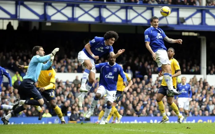 Framed Print : Tim Cahill's Stunner: Everton's Thrilling 1-0 Victory over West Bromwich Albion in the 2008-09 Premier League Framed Print : Tim Cahill's Stunner: Everton's Thrilling 1-0 Victory over West Bromwich Albion in the 2008-09 Premier League