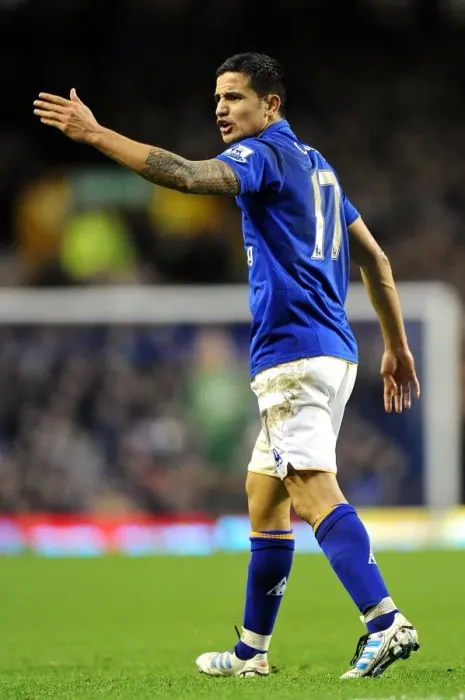 Framed Print : Tim Cahill's Thunderbolt: Everton's Unforgettable Goal Against Blackburn Rovers, Goodison Park - Barclays Premier League