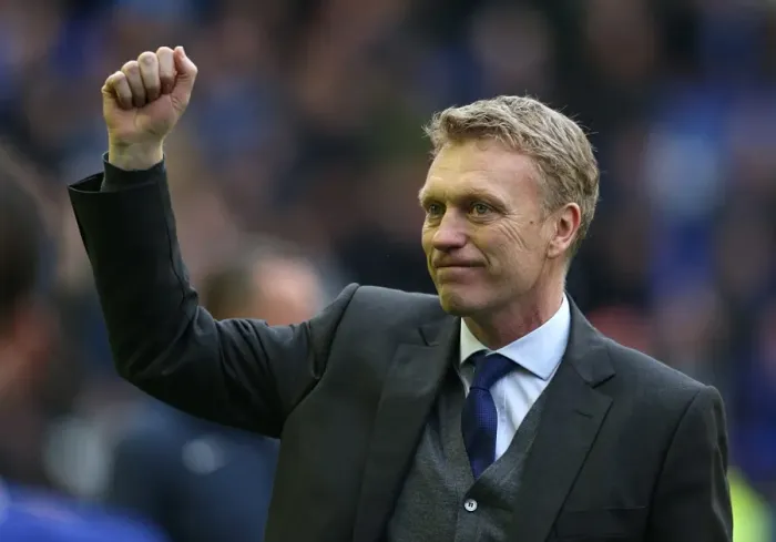 Framed Print : Triumphant David Moyes Celebrates Everton's Victory Over West Ham United (12-05-2013)