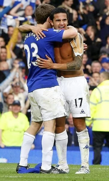 Unforgettable Derby Victory: Tim Cahill and Phil Neville's Emotional Celebration at Goodison Park