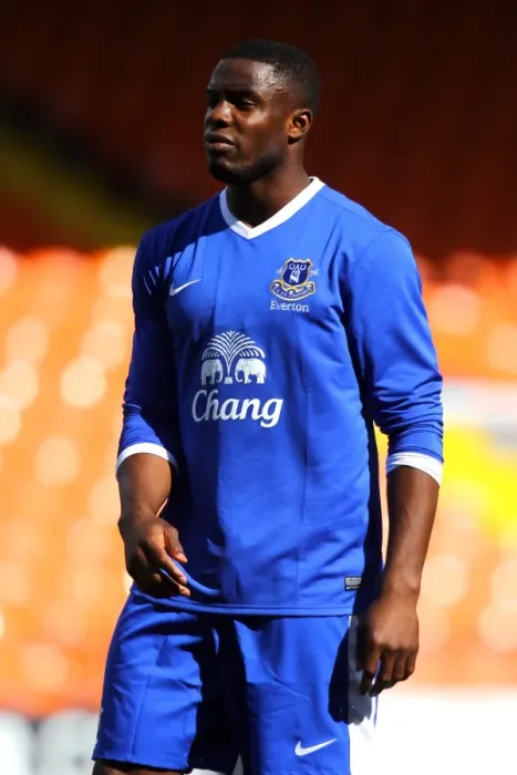 Framed Print : Victor Anichebe Leads Everton in Keith Southern's Testimonial Match Against Blackpool at Bloomfield Road