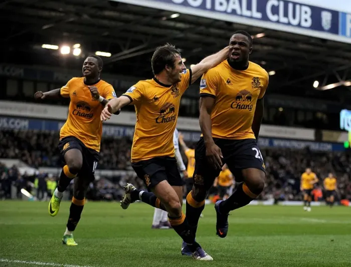 Framed Print : Victor Anichebe Scores Opening Goal: Everton's Triumph at West Bromwich Albion (01.01.2012) Framed Print : Victor Anichebe Scores Opening Goal: Everton's Triumph at West Bromwich Albion (01.01.2012)