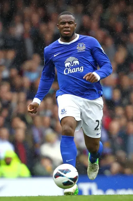 Framed Print : Victor Anichebe's Goal Celebration: Everton's Victory Over West Ham United (12-05-2013, Goodison Park)