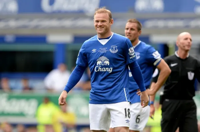 Framed Print : Wayne Rooney Grins in Everton Debut: Pre-Season Friendly vs Leeds United Framed Print : Wayne Rooney Grins in Everton Debut: Pre-Season Friendly vs Leeds United