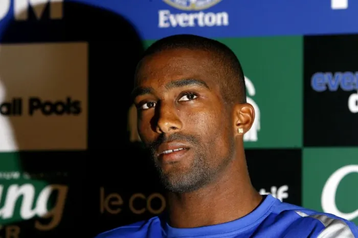 Framed Print : Welcome Sylvain Distin: Everton Football Club's New Signing Unveiled at Finch Farm