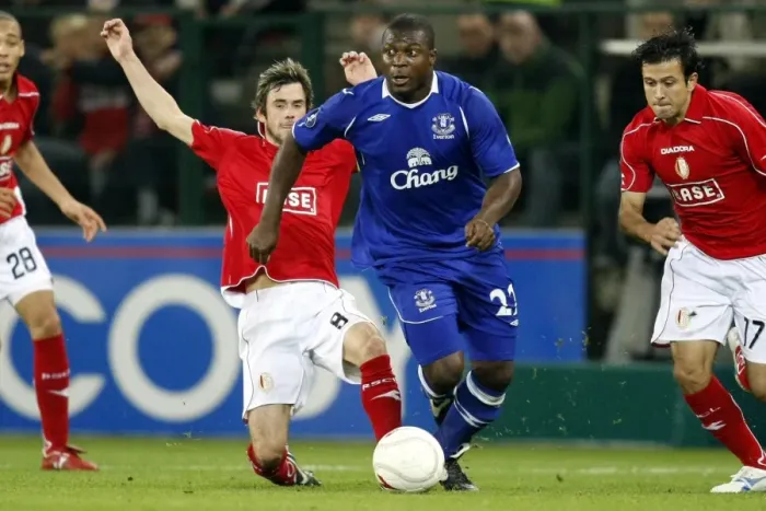 Framed Print : Yakubu vs. Defour: Battle in the UEFA Cup - Everton vs. Standard Liege Framed Print : Yakubu vs. Defour: Battle in the UEFA Cup - Everton vs. Standard Liege