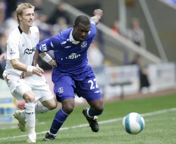 Framed Print : Yakubu vs Wilhelmsson: Everton vs Bolton Wanderers, FA Premier League, 2007 Framed Print : Yakubu vs Wilhelmsson: Everton vs Bolton Wanderers, FA Premier League, 2007