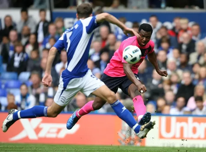 Framed Print : Yakubu's Crossing Battle: Birmingham City vs. Everton (2 October 2010, St. Andrews Stadium) Framed Print : Yakubu's Crossing Battle: Birmingham City vs. Everton (2 October 2010, St. Andrews Stadium)