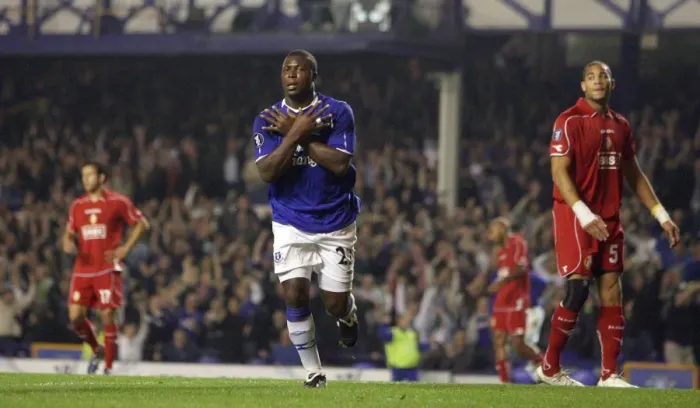 Framed Print : Yakubu's Historic Goal: Everton's UEFA Cup Victory Over Standard Liege (18 / 9 / 08) Framed Print : Yakubu's Historic Goal: Everton's UEFA Cup Victory Over Standard Liege (18 / 9 / 08)
