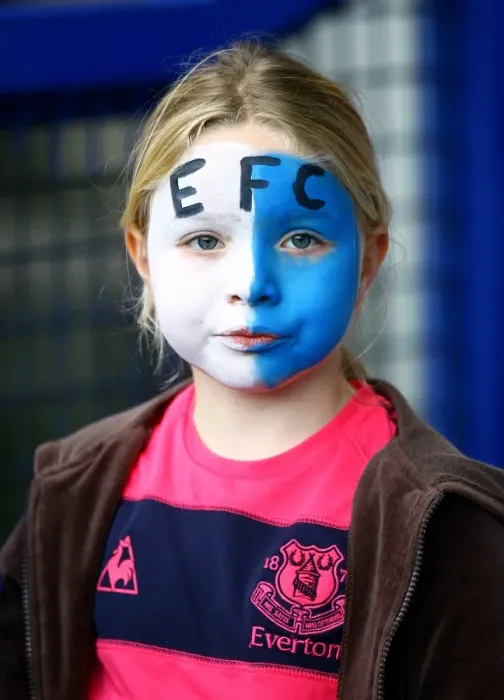 Framed Print : Young Everton Fan in Face Paint: Everton FC vs Stoke City, Barclays Premier League, Goodison Park (2010) Framed Print : Young Everton Fan in Face Paint: Everton FC vs Stoke City, Barclays Premier League, Goodison Park (2010)