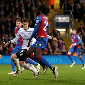 Adebayor vs Stones: Intense Shooting Moment at Selhurst Park - Crystal Palace vs Everton, Barclays Premier League Adebayor vs Stones: Intense Shooting Moment at Selhurst Park - Crystal Palace vs Everton, Barclays Premier League