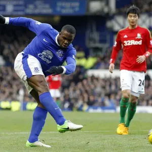 Anichebe's Determined Shot: Everton vs Swansea City, Barclays Premier League, Goodison Park (12-01-2013) Anichebe's Determined Shot: Everton vs Swansea City, Barclays Premier League, Goodison Park (12-01-2013)