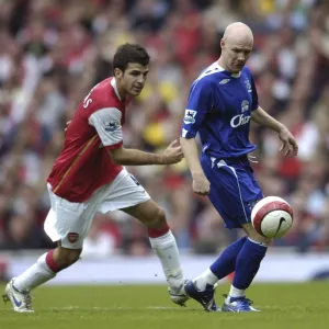 Arsenal v Everton Arsenals Francesc Fabregas and Evertons Andy Johnson