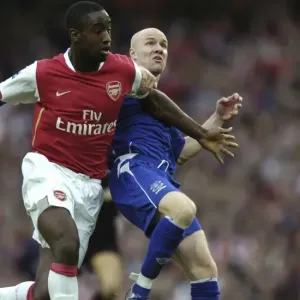 Arsenal v Everton Arsenals Johan Djourou and Evertons Andy Johnson challenge for the ball Arsenal v Everton Arsenals Johan Djourou and Evertons Andy Johnson challenge for the ball