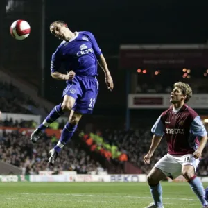 Aston Villa v Everton Leon Osman in action