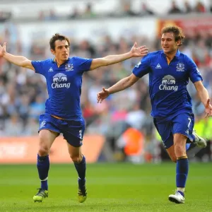 Baines and Jelavic: Everton's Unforgettable Goal Celebration vs. Swansea City (March 24, 2012) Baines and Jelavic: Everton's Unforgettable Goal Celebration vs. Swansea City (March 24, 2012)