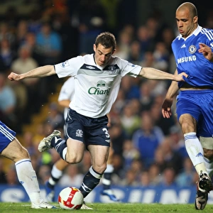 Baines vs Ivanovic and Alex: Everton's Star Defender Faces Off Against Chelsea's Duo in Intense Barclays Premier League Clash, 08/09 Season