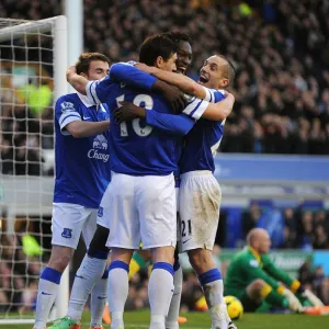 Premier League Framed Print Collection: Everton 2 v Norwich City 0 : Goodison Park : 11-01-2014