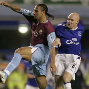 Battle for the Ball: Andrew Johnson vs. Anton Ferdinand at Everton vs. West Ham Battle for the Ball: Andrew Johnson vs. Anton Ferdinand at Everton vs. West Ham