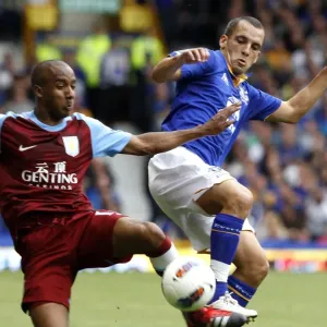 Battle for the Ball: Delph vs Osman at Goodison Park - Everton vs Aston Villa, Premier League (2011)