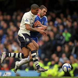 Battle for the Ball: Jermaine Beckford vs. Branislav Ivanovic - FA Cup Fourth Round Replay, Chelsea vs. Everton (19 February 2011)