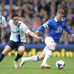 Print of John Stones vs. Samir Nasri in Action Print of John Stones vs. Samir Nasri in Action