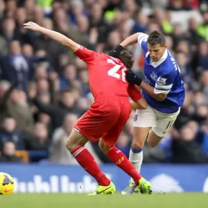 Print of Mirallas vs. Lucas at Goodison Park, Everton FC Print of Mirallas vs. Lucas at Goodison Park, Everton FC