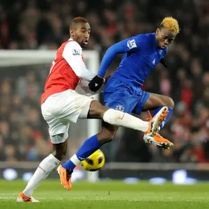 Battle for the Ball: Saha vs. Djourou - Arsenal vs. Everton, Premier League (February 1, 2011, Emirates Stadium) Battle for the Ball: Saha vs. Djourou - Arsenal vs. Everton, Premier League (February 1, 2011, Emirates Stadium)