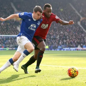A Battle for the Ball: Seamus Coleman vs. Saido Berahino - Everton vs. West Bromwich Albion A Battle for the Ball: Seamus Coleman vs. Saido Berahino - Everton vs. West Bromwich Albion