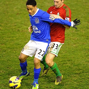 Battle at Goodison Park: A Draw Between Pienaar and Davies (Everton vs Swansea City, Barclays Premier League)